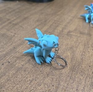 Teal Dragon Keychain
